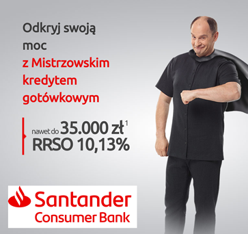 Mistrzowski Kredyt w Santander Consumer Banku do 35 000PLN